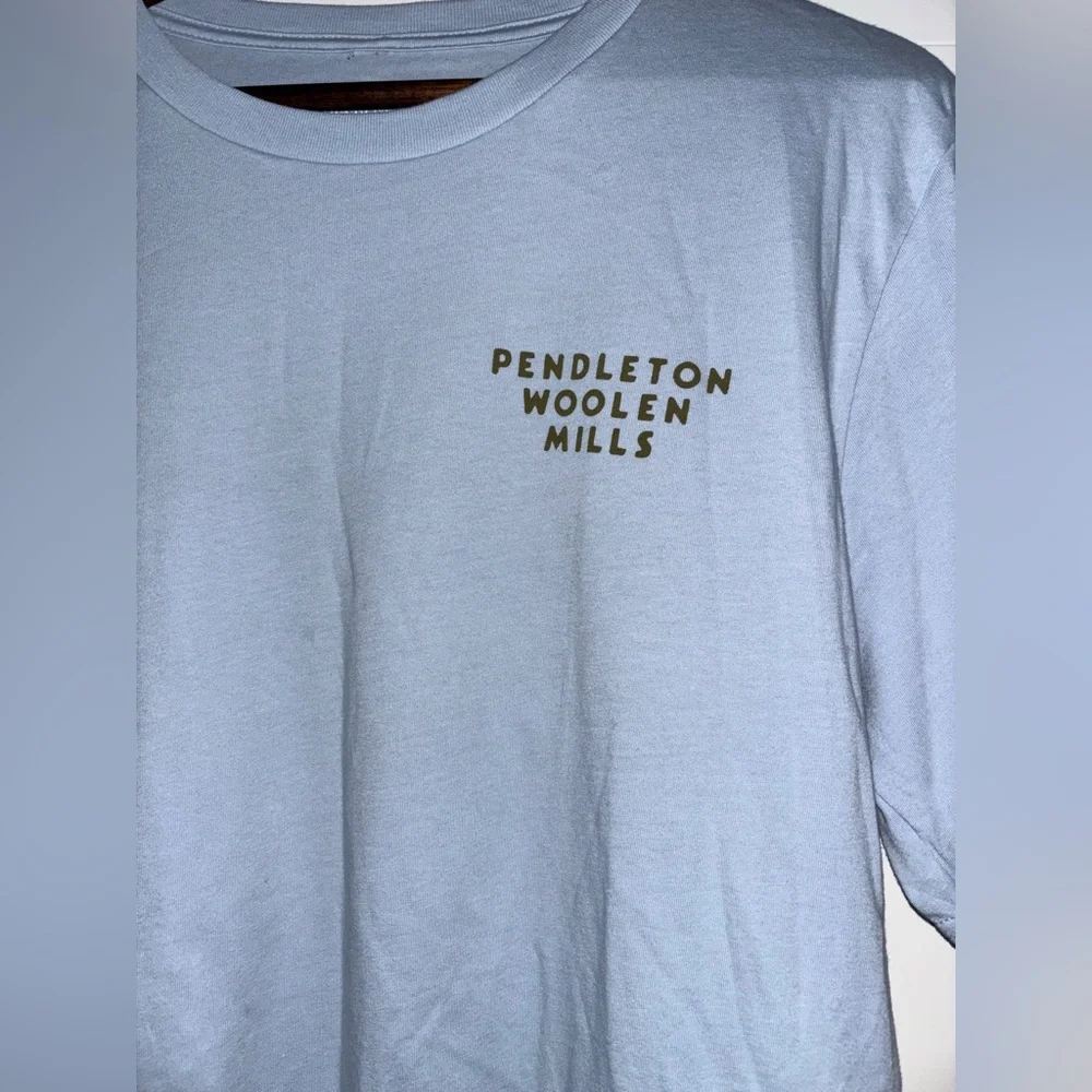 Pendleton Woolen‎ Men Short Sleeve Wyeth Trail  Graphic Blue Tee Shirt Size L